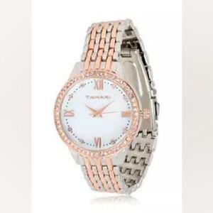 TAHARI Ladies Rose Gold Two Tone Bracelet Watch New in Box!